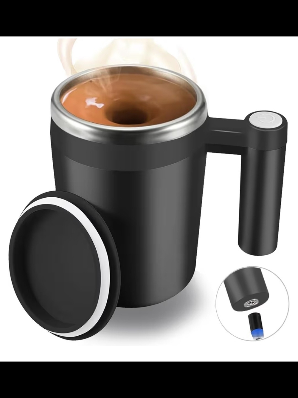 Stainless Steel Magnetic Stirring Cup - Black